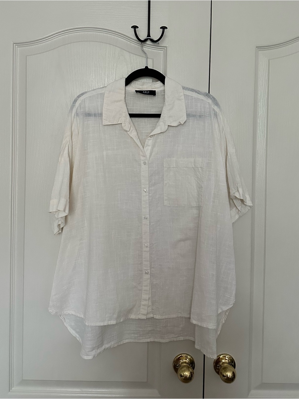 Able Cream Linen Button Up